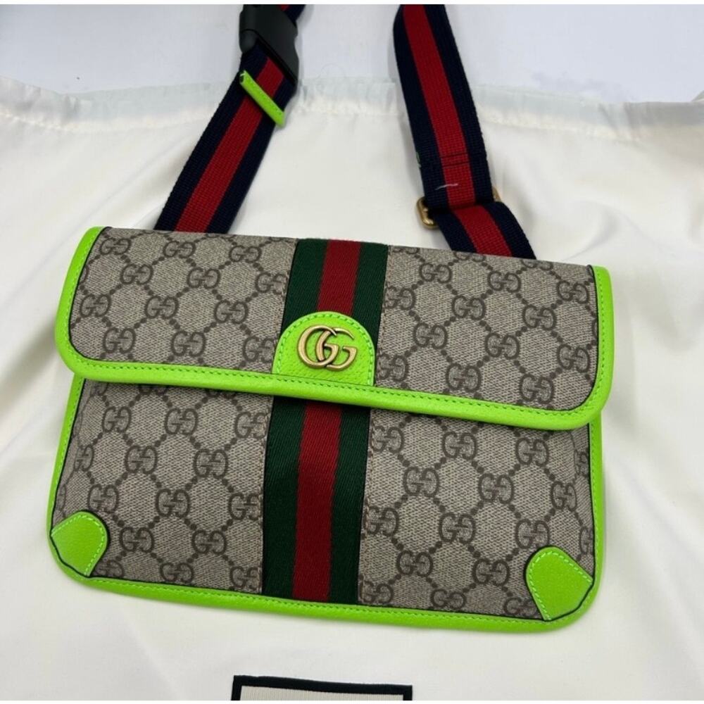 Women's Gucci GG Supreme OPHIDIA belt bag adjustable 80 cm made in Italy - Picture 2 of 10